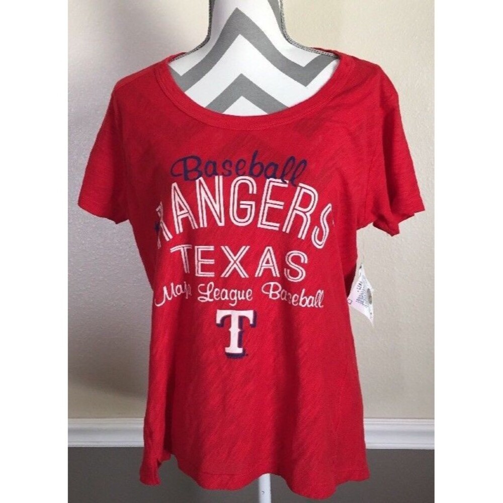 G-III 4Her Carl Banks Red Womens Tee T-shirt Texas Rangers Large